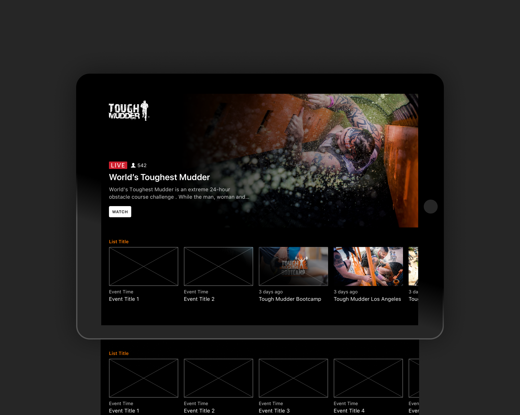 custom app showing wireframe